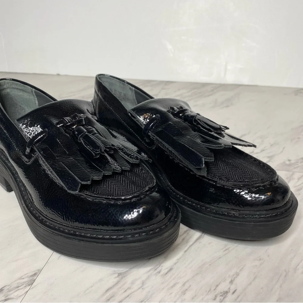 Franco Sarto Kili Black Patent Platform Loafer 6M